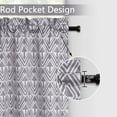 thumbnail image 3 of Valances for Windows, Polyester Kitchen Curtains with Geometric Print, Farmhouse Short Curtains for Small Window Bathroom Living Room with Rod Pocket, Grey 1 Panel, 3 of 7