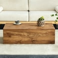 thumbnail image 3 of Wood Coffee Table, Rectangle MDF Sofa Side Table for Living Room, Coffee Table Tea Table Center Table for Home, TV Table (Coffee Table - Dark Wood), 3 of 9