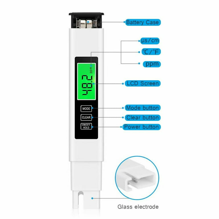 3 IN 1 Water Quality Tester EC TDS PPM Temperature Meter LCD