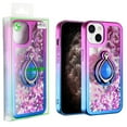 thumbnail image 6 of iPhone 13 mini Phone Case, Slim Protective Ring Kickstand Glitter Dual Colors Multi-Function for iPhone 13 mini Phone Case Pink/Blue, 6 of 7