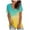 Blue Stitching, variant on gakvbuo Summer Plus Size Summer Tops for Women Tops Dressy Casual Trendy V Neck T Shirts Rolled Short Sleeve Tie Dye Gradient Printed Side Split Blouse Tee