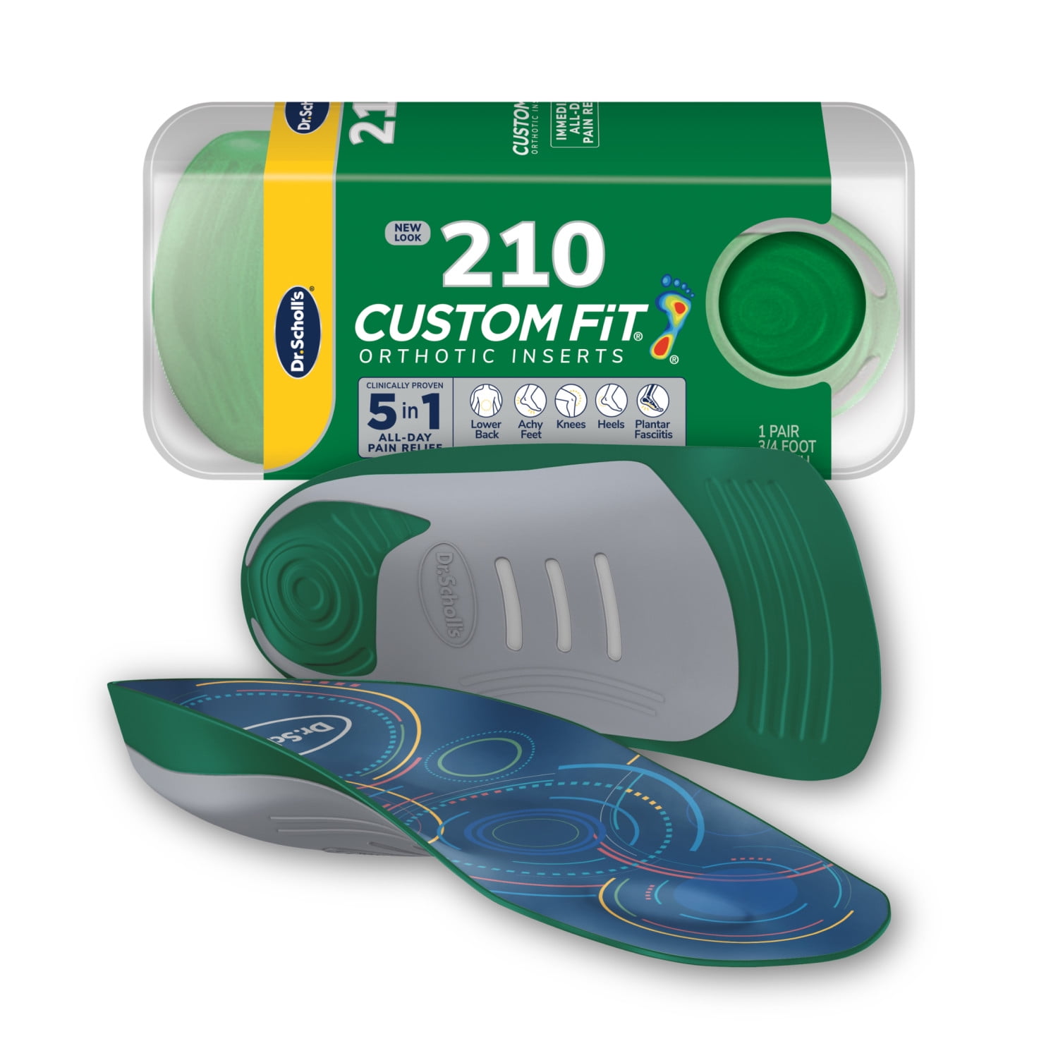 Scholl's® Custom Fit® Foot Orthotics 3/4 Length Inserts, CF