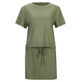 thumbnail image 5 of DHFJKG Womens Summer 2 Piece Outfits Casual Skirt Sets Short Sleeve Basic Tee Shirt And Drawstring Mini Skirts Matching Jogger Set Stylish Outfit, 5 of 8