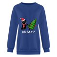 thumbnail image 3 of Gibobby Divertidas Sudaderas Sudadera con cuello en O con estampado navideño para mujer Cuello Rojoondo Fit Pullover Tops Casual Blusa suelta de manga larga (Azul, L), 3 of 4