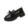 thumbnail image 2 of Miqool Women's Fashion Loafers Black Thick-Soled Loafers Slip-on Thick-Soled Simple Casual Work Flat Shoes, 2 of 8