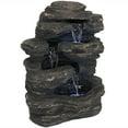 thumbnail image 1 of Sunnydaze Cascade Électrique en Polystone de 24 Po H, Chute d'Eau Extérieure avec Lumières DEL, 1 of 8