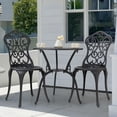 thumbnail image 6 of Nuu Garden 3 PCS Outdoor Bistro Set, Patio Bistro Set with 2 Chairs, Round Table with Umbrella Hole, All-Weather Outdoor Patio Bistro Set, Black, 6 of 10