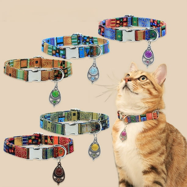 Collar para perros, nylon ajustable, acolchado blando, impermeable • Perros grandes, medianos y pequeños, 25-40 cm • Hebilla metálica duradera, seguro con cierre • Morado, verde, azul, amarillo, rojo