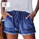 thumbnail image 3 of Pantalones Cortos de Mezclilla Elásticos para Mujer Qarigey Azul Oscuro S, 3 of 5