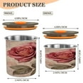 thumbnail image 3 of Wobogo Vintage Rose Food Storage Jars 304 Food Grade Stainless Steel Canisters With Vacuum Airtight Lids for Coffee Snacks Nuts Cereal 500ML, 3 of 9