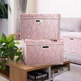 thumbnail image 3 of Larger Collapsible Storage Boxes with Lids Fabric Decorative Bins Cubes Organizer Containers Baskets Handles Divider for Bedroom Closet Living Room Assorted Color 17.7x11.8x11.8 Inch 3 Pack, 3 of 14