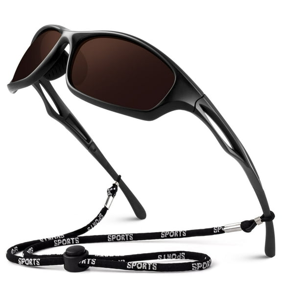 LINVO Polarized Sports Sunglasses for Men Wrap Around Sun Glasses for Fishing Cycling Driving 100% UV Protection