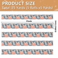 thumbnail image 3 of 5 Rolls Christmas Ribbon 1.5 inch Wide Decorative Ribbon for Gift Wrapping and Holiday Decorations Coral Pattern, 3 of 7