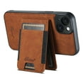 thumbnail image 6 of for iPhone 13 Classic Wallet Case with Card Holder, 2 in 1 Detachable Magnetic Elastic Back Cards Slots Case Magsafe Shockproof Protective Phone Cover for iPhone 13 - Khaki, 6 of 6