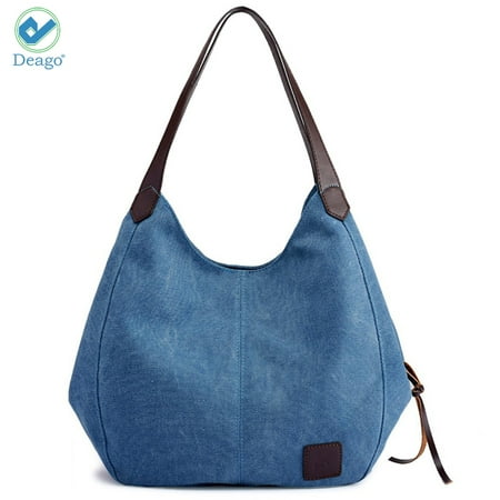 Cotton Womens Bag (Deago Cotton Canvas Totes Shoulder Bags Purses For Women Large Capacity Casual Handbags Travel Bag)