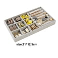 thumbnail image 3 of jewelry box jewelry organizer packaging box Velvet Jewelry Storage Tray Display Ring Bracelet Necklace Storage Box gray empty, 3 of 6