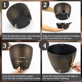 thumbnail image 5 of FIASON 2 Pack Bronze 10 Inch Round Hanging Planters with Visible Water Level, Drainage Holes, Removable Tray,Self-Watering Hanging Planters for Indoor Outdoor, 5 of 10