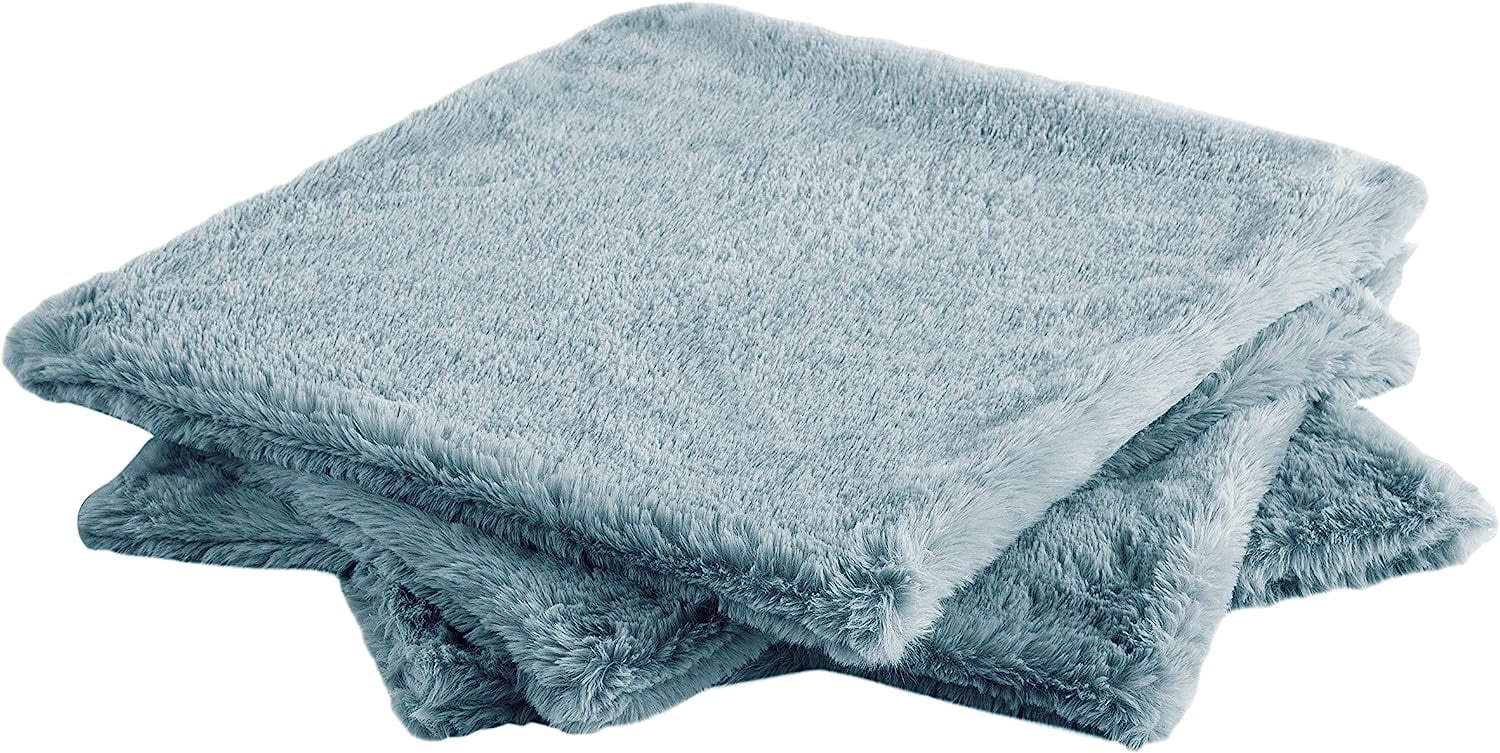 Home Soft Things Rabbit Faux-fur Throw Pillow Cover 4 Piece Set, 20" x 20", Arona