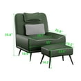 thumbnail image 5 of Andeworld Modern Accent Armchair with Pillow and Ottoman, Green, 5 of 6