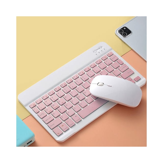 Kit de teclado y ratón inalámbrico de color rosa