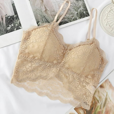 

asdoklhq Lingerie for Women Plus Size Lace Beauty Back Solid Strap Wrap Hollow Out Bra Underwear