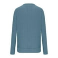 thumbnail image 5 of Scyoekwg Fall Sweaters for Women Solid Color Long Sleeve Warm Casual V-Neck Sweater Knitted Sweater Fall Winter Clothes Pullover Sweater Tops(Blue,XXL), 5 of 8