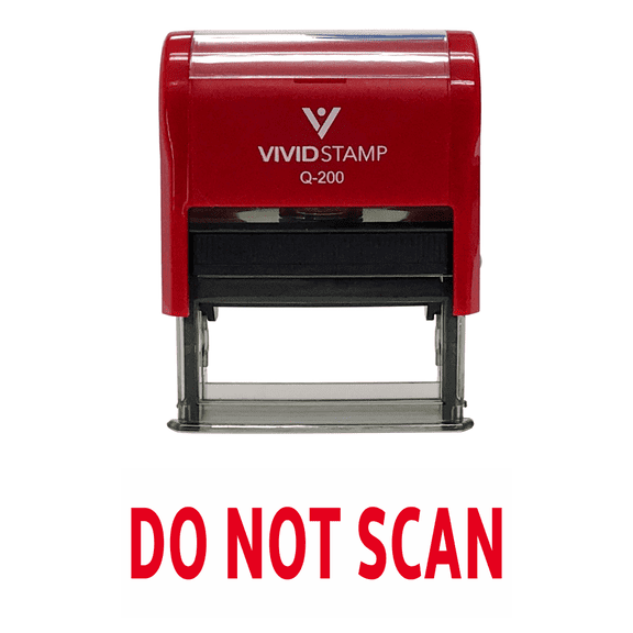 Vivid Stamp Do Not Scan Self Inking Rubber Stamp (Red Ink) - Medium