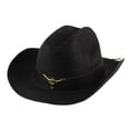 thumbnail image 2 of Sombrero de vaquero occidental clásico, de para , vacaciones al aire libre, verano, hombres , negro Yinane Sombrero de vaquero, 2 of 8