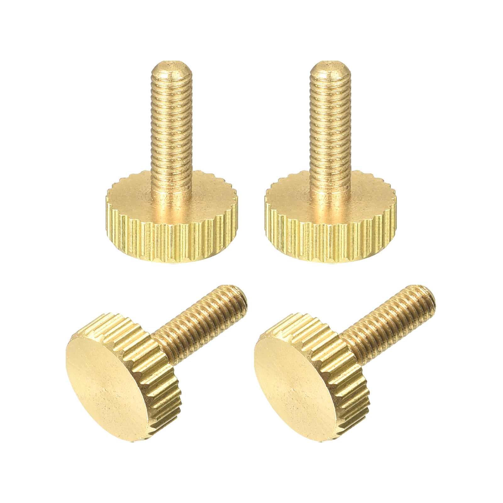 4Pack Brass Knurled Thumb Screws, M3x10mm Flat Grip Bolt Knobs ...