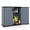 Black+Gray, variant on Costway Outdoor Storage Shed, 23.5 Cu.ft All-Weather Storage Box with Floor, Lockable Door Black