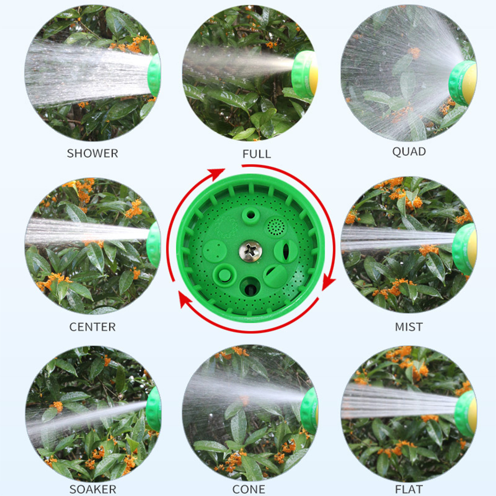 Tuphregyow Garden Hose Nozzle,Spray Nozzle With Thumb Control,High Pressure Water Nozzle,9 Hose for Watering Plants, Washing Cars And Showering Pets