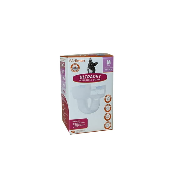 WizSmart UltraDry Disposable Diapers Medium 12ct