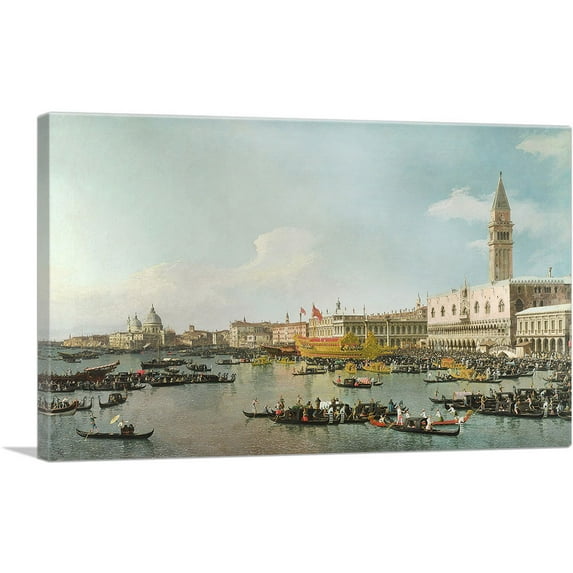 ARTCANVAS Venice - The Basin of San Marco on Ascension Day 1740 Canvas Art Print by Canaletto - Size: 60" x 40" (0.75" Deep) (3-Piece)