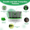 thumbnail image 4 of XMIKA 10FT Trampoline for Kids Adults, Outdoor Trampolines with Enclosure Net, Basketball Hoop, Light, Sprinkler, Ladder, Backyard Recreational Trampoline, 1000LBS, Galvanized, 4 of 9