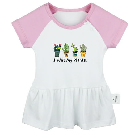 

I Wet My Plants Funny Dresses For Baby Newborn Babies Skirts Infant Princess Dress 0-24M Kids Graphic Clothes (Pink Raglan Dresses 12-18 Months)