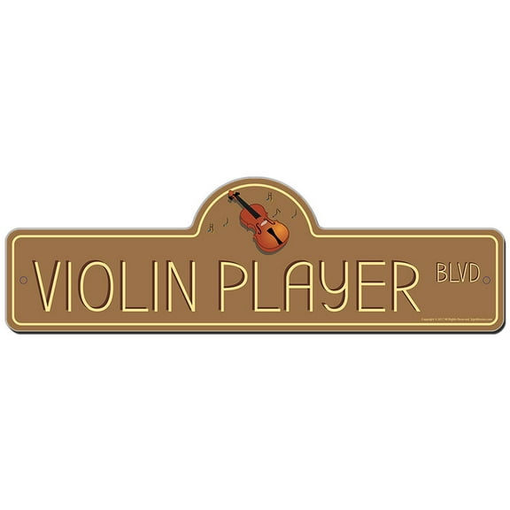 Violin Player Street Sign | Indoor/Outdoor | Funny Home Decor for Garages, Living Rooms, Bedroom, Offices | SignMission personalized gift