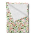 thumbnail image 2 of Flamingo Soft Flannel Fleece Throw Blanket, Tropical Birds Exotic Hibiscus Blooms and Monstera Leaves Tropical Hand Drawn, Cozy Plush for Indoor and Outdoor Use, 70" x 90", Multicolor, by Ambesonne, 2 of 5