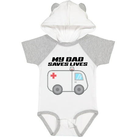 

Inktastic My Dad Saves Lives- Ambulance Gift Baby Boy or Baby Girl Bodysuit