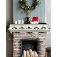 thumbnail image 5 of Black Christmas Fireplace Mantel Scarf Table Runner, Xmas Snowflake Elk Plaid Winter Garland Mantel Top Tablerunners Dresser Scarves Cover Decorations for Windows Party Living Room 60''x17'', 5 of 6