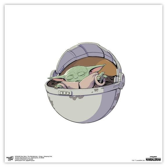 Gallery Pops Star Wars: The Mandalorian - Grogu - Sleeping Pod Wall Art, Unframed Version, 12" x 12"