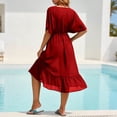 thumbnail image 4 of Women's Swimwear Cover Ups Chiffon Short Sleeve Swimsuit Cardigan Cover up Long Flowy Beachwear Open Front Dresses, 4 of 8