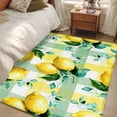 thumbnail image 5 of Lemon Washable Area Rugs 2.7'x5', Oil Painting Country Lemon Leaf Yellow Green Plaid Low Pile Throw Living Room Rug Non-Slip Sturdy Edge Binding Carpet for Indoor Entryway Bedside Kitchen, 5 of 9