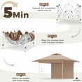 thumbnail image 5 of Bezseller 13x13 Pop Up Gazebo with Shade Cloth, Adjustable Height pergola with 4 SandBag, Khaki, 5 of 10