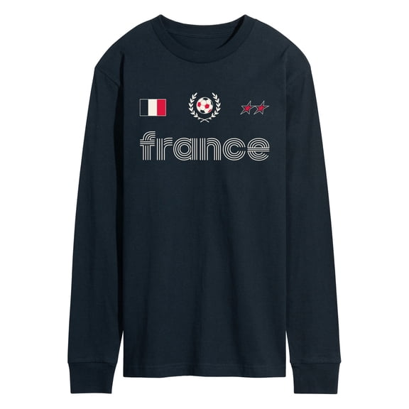 Instant Message - France Soccer Jersey Long Sleeve Graphic T-Shirt