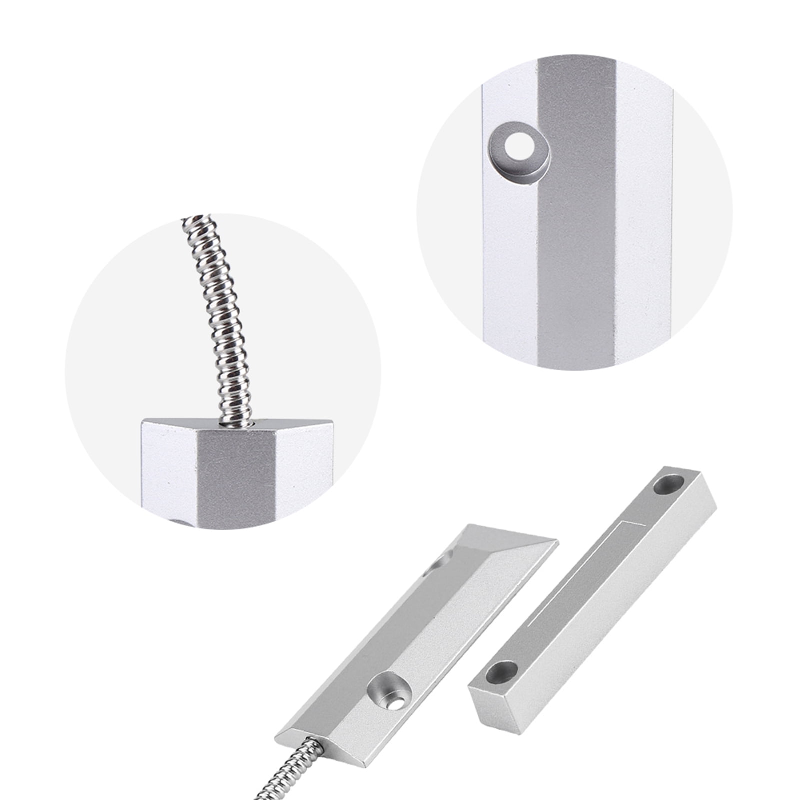 Magnetic Door Window Wired Sensor Switch – Zinc Alloy Housing, 12V 120mA, 50mm Sensing Distance For Home Garage Alarm Systems