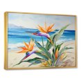 thumbnail image 2 of Designart "Seaside Birds Of Paradise I" Birds Of Paradise Floater Framed Wall Art Living Room, 2 of 5