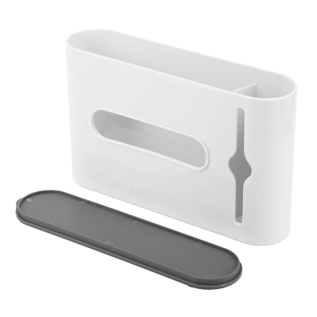 Grocery Bag Dispenser, Plastic ABS Trash Bag Holder Visible Window Waterproof Dustproof For Office White
