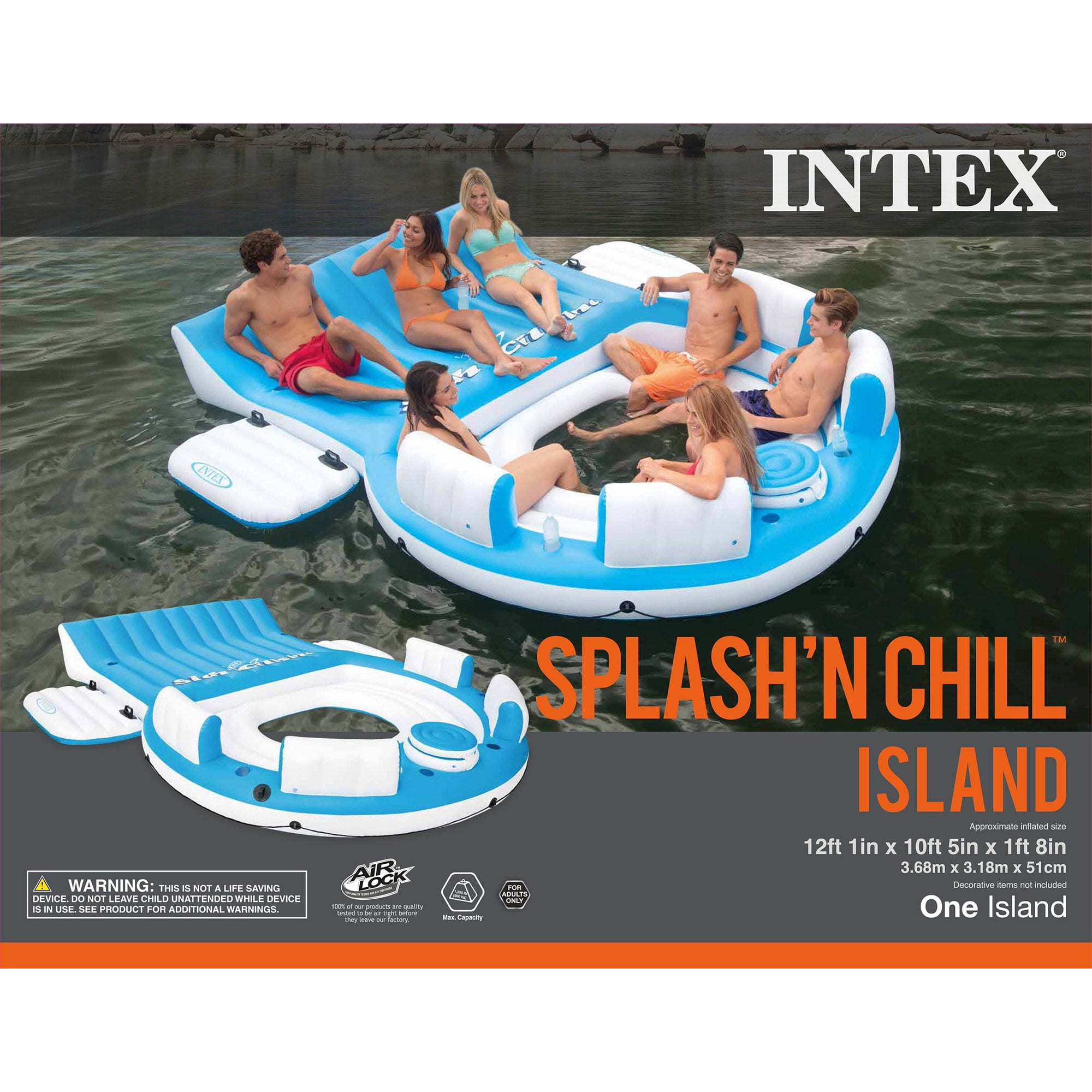 Intex Splash 'n Chill Island - Inflatable Lake Float, 145 Intex Splash 'n Chill Island - Inflatable Lake Float, 145