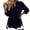 A-Navy4, variant on 3/4 Sleeve Shirts For Women V Neck Loose Fit Rolled Sleeve Solid Color Basic Tee Spring Summer Trendy Tops