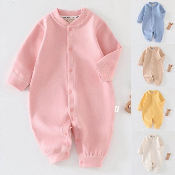 CAUYDY 1T 2T Baby Girl Pajamas Bodysuit Newborn Long Sleeve Romper Sleepers 3 6 9 Months Preemie Infant Fall Winter Clothes Cute Girls Jumpsuit Sizes 1-2 Months,Yellow
